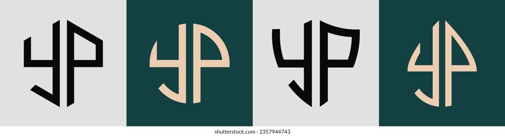 YP modern initial letter logo design vector bundle. It will be suitable for which company or brand name start those initial.