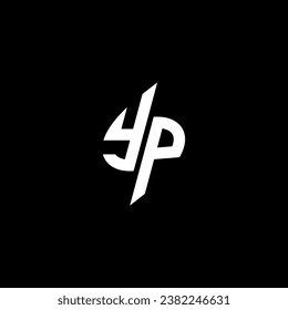 YP monogram esport logo design with cool shape concept in vector