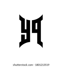 YP-Monogramm-Logo mit geschwungener Seitendesign-Vorlage