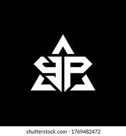 YP monogram logo with diamond shape and triangle outline design template