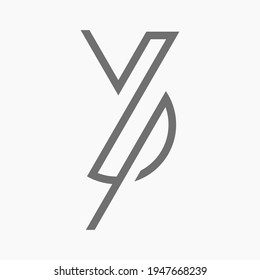 YP monogram with a simple and slightly playful monoline style. Modern, minimalist, youthful and a little futuristic can be seen from this logo. Good to use for various logo design projects.