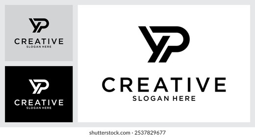YP or PY initial letter logo design vector template