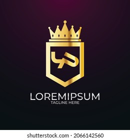 YP PY initial shield logo design Inspiration, crown royal logo template 