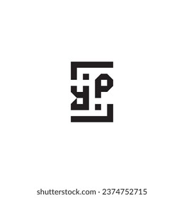YP square concept retro logo in high quality professional design that will print well across any print media