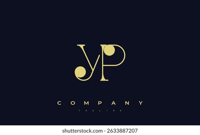 YP Typography Logo Design. Stylish monogram design depiction featuring the letters Y and P combined in an artistic signature style, delivering a unique and creative visual representation.