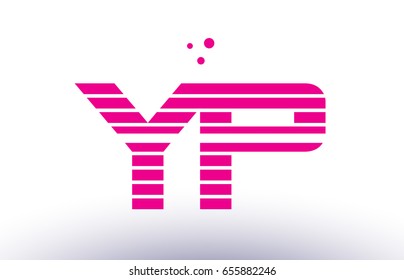 yp y p alphabet letter logo pink purple line stripe company design template creative abstract vector