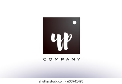 YP Y P black white handwritten handwriting alphabet company letter logo square design template dot dots creative abstract