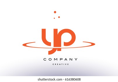 YP Y P creative orange swoosh dots alphabet company letter logo design vector icon template