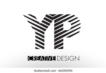 YP Y P Lines Letter Design with Creative Elegant Zebra Vector Illustration.