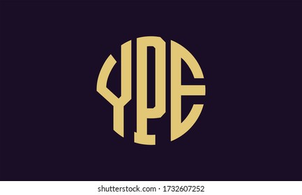 YPE Circle Emblem Abstract Monogram Letter Mark Vector Logo Template