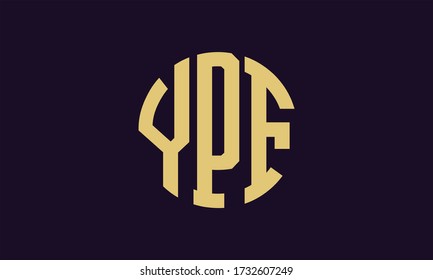 YPF Circle Emblem Abstract Monogram Letter Mark Vector Logo Template