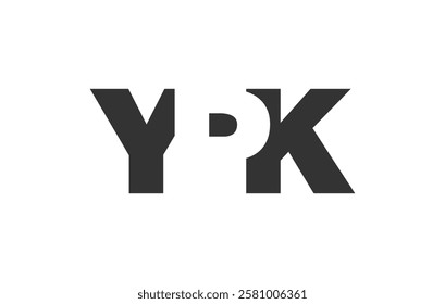 YPK logo design. Initial letter Y P K bold font style for tech startups, consulting, corporate branding. Creative company name, headlines typography identity, trendy logotype. Vector illustration.