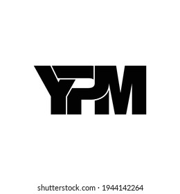 YPM letter monogram logo design vector