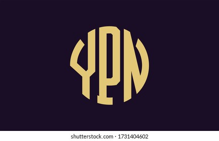 YPN Circle Emblem Abstract Monogram Letter Mark Vector Logo Template