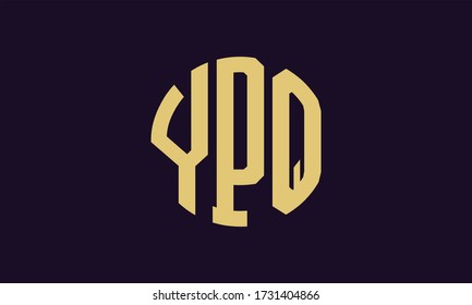 YPQ Circle Emblem Abstract Monogram Letter Mark Vector Logo Template