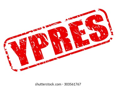 YPRES red stamp text on white