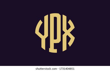 Plantilla de logotipo de marca vectorial de la letra monográfica del círculo YPX