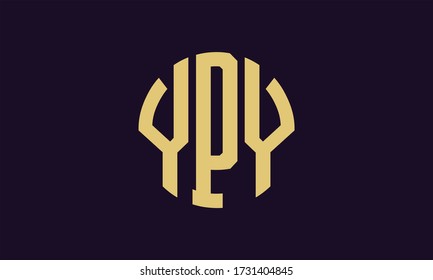 YPY Circle Emblem Abstract Monogram Letter Mark Vector Logo Template
