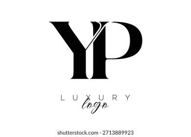 YP,yp Serif Letter Monogram Typography Logo for Elegant Premium Branding Identity (YP,yp Serif Letter Monogram Typography Logotipo para identidade de marca elegante Premium)
