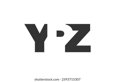 YPZ logo design. Initial letter Y P Z bold font style for tech startups, consulting, corporate branding. Creative company name, headlines typography identity, trendy logotype. Vector illustration.