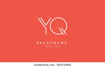Ilustración vectorial del logotipo del icono del monograma del alfabeto YQ