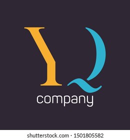 YQ company logo design. Monogram letters Y and Q.