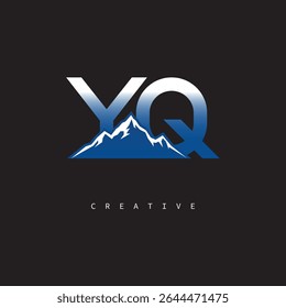 YQ Creative Mountain Logo Bold Gradient Letter mark Branding Design for Business Outdoor Brands