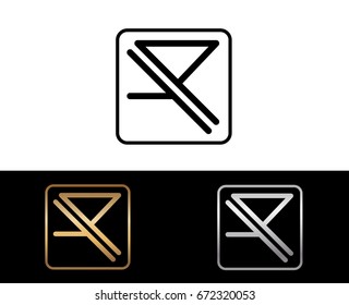 YQ initial box shape Logo designs template
