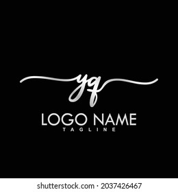 Vector de diseño del logotipo de escritura a mano inicial YQ