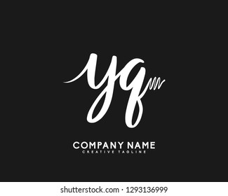 YQ Initial Handwriting Logo Template Vector