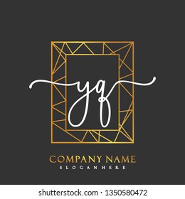 YQ Initial Handwriting logo template vector