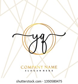 YQ Initial Handwriting logo template vector