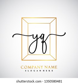 YQ Initial Handwriting logo template vector