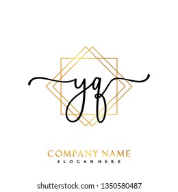 YQ Initial Handwriting logo template vector