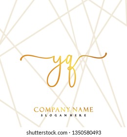 YQ Initial Handwriting logo template vector