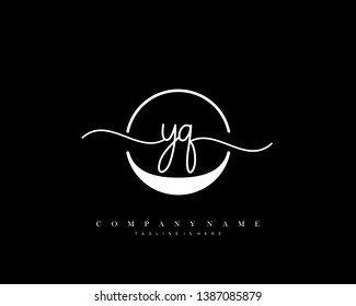 YQ initial handwriting logo template vector