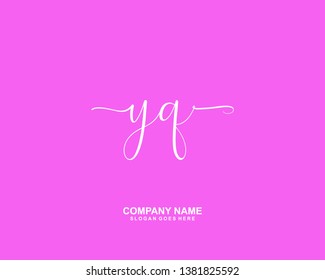 YQ Initial handwriting logo vector
