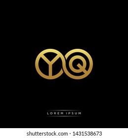 YQ initial letter linked circle capital monogram logo modern template