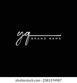 YQ letter beauty handwriting vector logo. 
