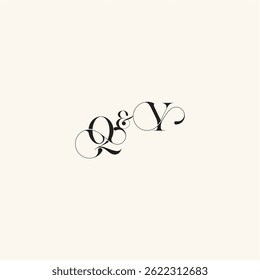 YQ letter elegancy and beauty in one look wedding caligraphic logo with monogram concept