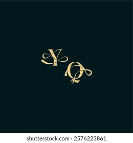 YQ letter elegant and curvy style monogram wedding logo initial bold concept design
