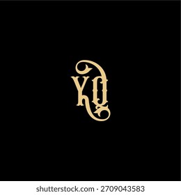 YQ Brief anfängliches königliches Konzept Barock Stil Design Monogramm modernes Logo