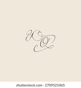 YQ Buchstabe anfängliches königliches Design minimalistischer Stil Kurve Monogramm elegantes Konzept Logo