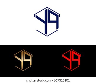 YQ letters linked with hexagon shape logo
