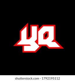 YQ logo design, initial YQ letter design with sci-fi style. YQ logo for game, esport, Technology, Digital, Community or Business. Y Q sport modern Italic alphabet font. Typography urban style fonts.