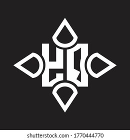 YQ Logo monogram with four cone rounded by the shape design template