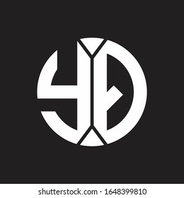 YQ-Logo-Monogramm mit kreisförmigem Bänder-Stil
