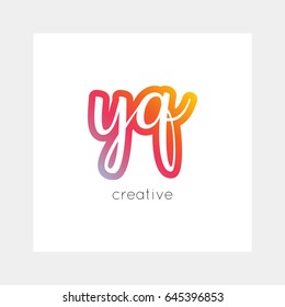 YQ logo, vector. Useful as branding, app icon, alphabet combination, clip-art.