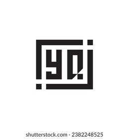 YQ minimalist geometric symbol logo in high quality professional design that will print well across any print media