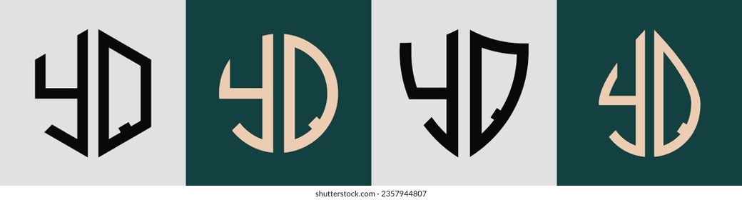 Conjunto vectorial de diseño de logotipo de letras iniciales de YQ moderno. Será adecuado para qué empresa o nombre de marca inician esas iniciales.